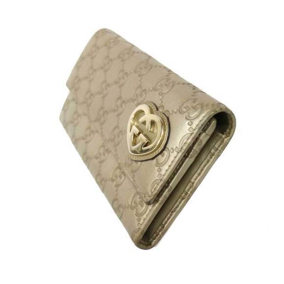 Gucci Bi fold Wallet GG Gucci Guccissima Line Leather Gold - Picture 2 of 8